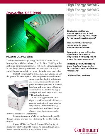 Powerlitetm DLS 9000 - Continuum Lasers