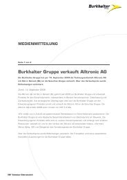 Burkhalter Gruppe verkauft Alltronic AG - Burkhalter.ch