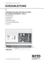 TwinBus quick reference manual - Ritto