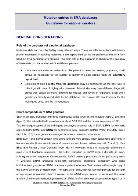 A handbook on SMA genetics - Treat-NMD