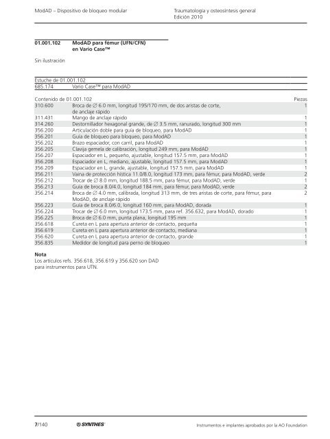 7/1 TraumatologÃ­a y osteosÃ­ntesis general EdiciÃ³n 2010 ... - Synthes