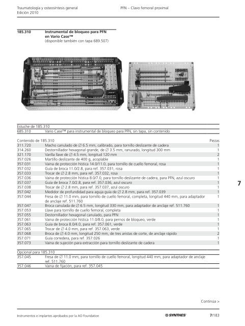 7/1 TraumatologÃ­a y osteosÃ­ntesis general EdiciÃ³n 2010 ... - Synthes