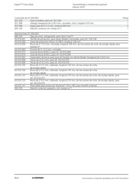 7/1 TraumatologÃ­a y osteosÃ­ntesis general EdiciÃ³n 2010 ... - Synthes