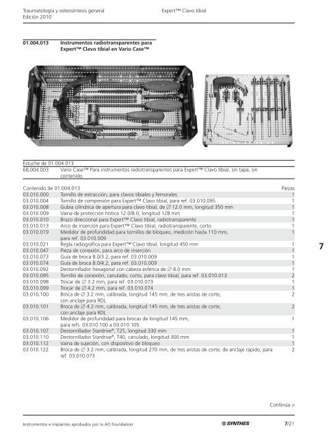 7/1 TraumatologÃ­a y osteosÃ­ntesis general EdiciÃ³n 2010 ... - Synthes