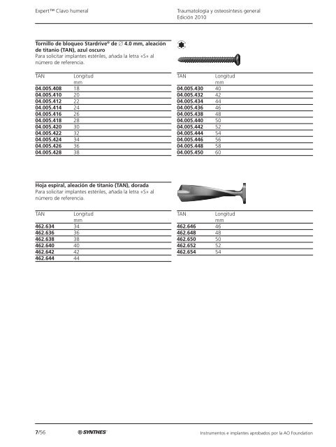 7/1 TraumatologÃ­a y osteosÃ­ntesis general EdiciÃ³n 2010 ... - Synthes