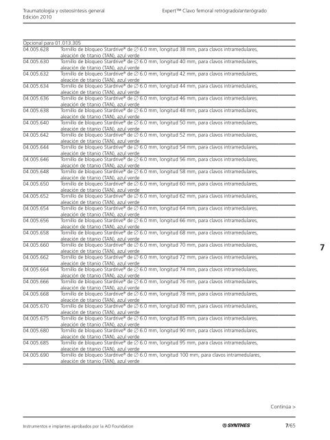 7/1 TraumatologÃ­a y osteosÃ­ntesis general EdiciÃ³n 2010 ... - Synthes