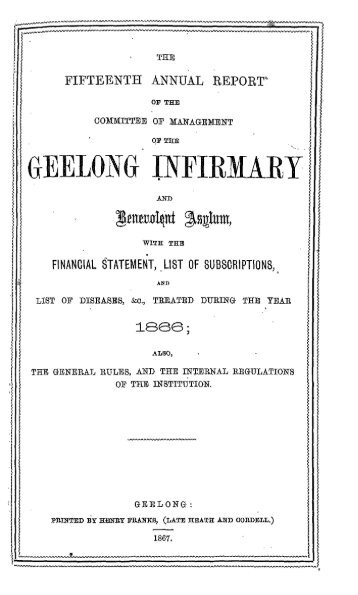 GEELOM INFIRMAKY - Geelong and District