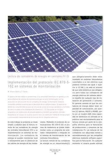 Implementación del protocolo IEC 870-5- 102 en ... - Solarweb