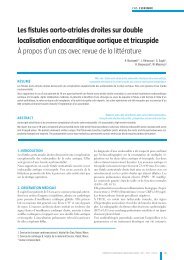 Les fistules aorto-atriales droites sur double localisation ... - sfctcv