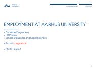 Employment at AU by Charlotte Zingenberg - Aarhus Universitet