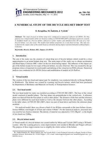A numerical study of the bicycle helmet drop test - Engineering ...