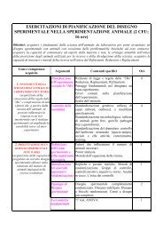 FORNI esercitazioni di pianificazione del disegno sperimentale ...