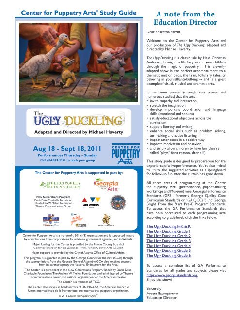 The Ugly Duckling - Center for Puppetry Arts