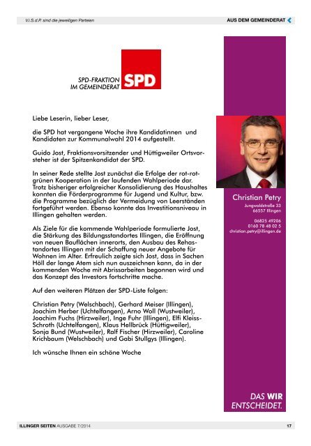 finden Sie die aktuelle Ausgabe der "Illnger Seiten" als PDF.