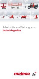 Arbeitsbühnen-Mietprogramm Industriegeräte - Mateco