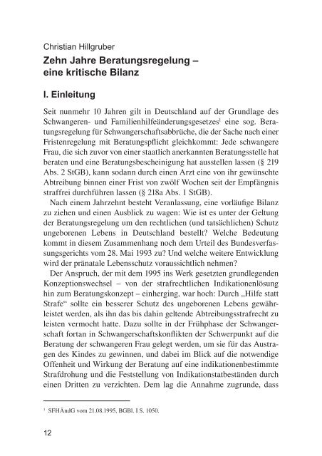 Büchner/Kaminski (Hg.), Lebensschutz oder kollektiver Selbstbetrug?