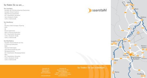 Anfahrt Skizze Werk Burbach Saarstahl Ag