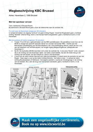 wegbeschrijving KBC Brussel (havenlaan) - VLP