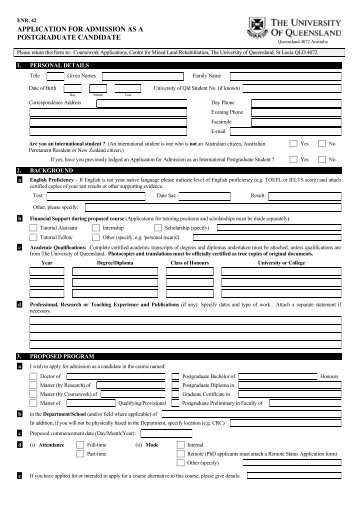 application for admission as a postgraduate candidate - University of ...