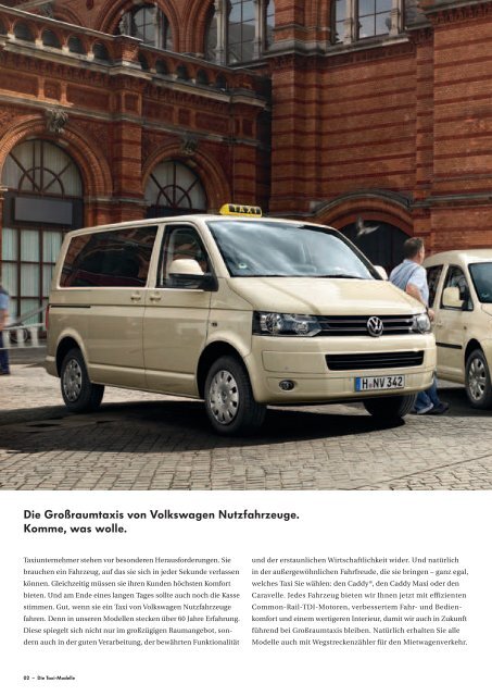 Die Taxi-Modelle - Volkswagen Nutzfahrzeuge