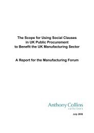 The Scope for Using Social Clauses in UK Public ... - Dius.gov.uk