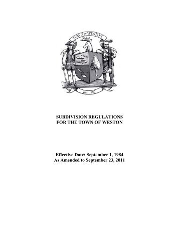 Subdivision Regulations - Town of Weston, CT Home Page