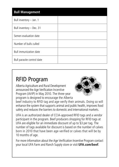 CALVING RECORD BOOK - UFA.com