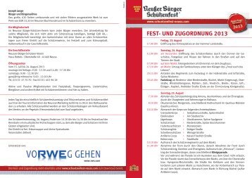 FEST- UND ZUGORDNUNG 2013 - Neusser Schützenfest