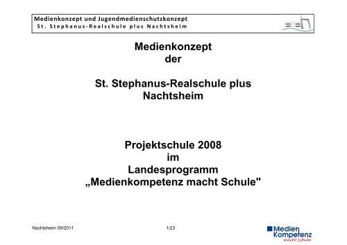 Medienkonzept und Jugendmedienschutzkonzept - Medienkompetenz ...