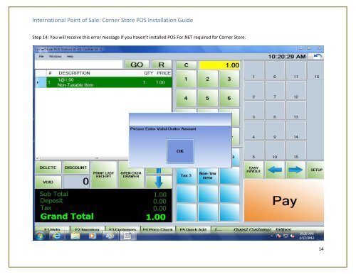 Corner Store POS Installation Guide - POS of America