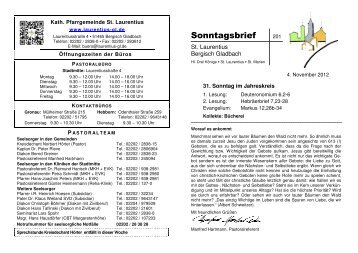 Sonntagsbrief - Katholische Kirchengemeinde St. Laurentius in ...