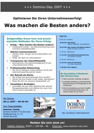 Domino-Day 2007 - Was machen die Besten anders?