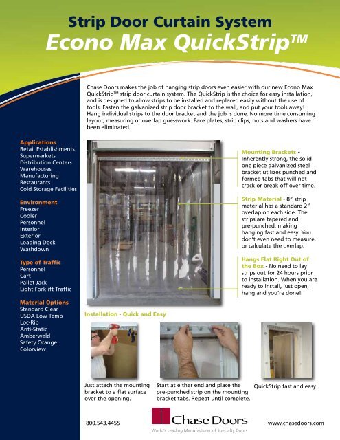 QuickStrip Strip Door Curtain System Flyer - Chase Doors