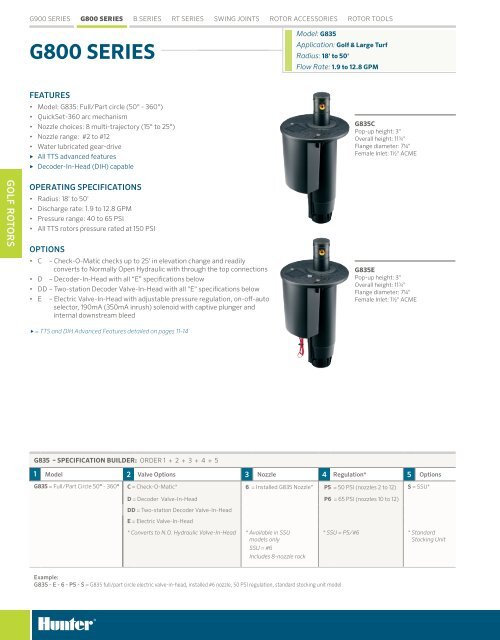 G835 Brochure Hunter Industries