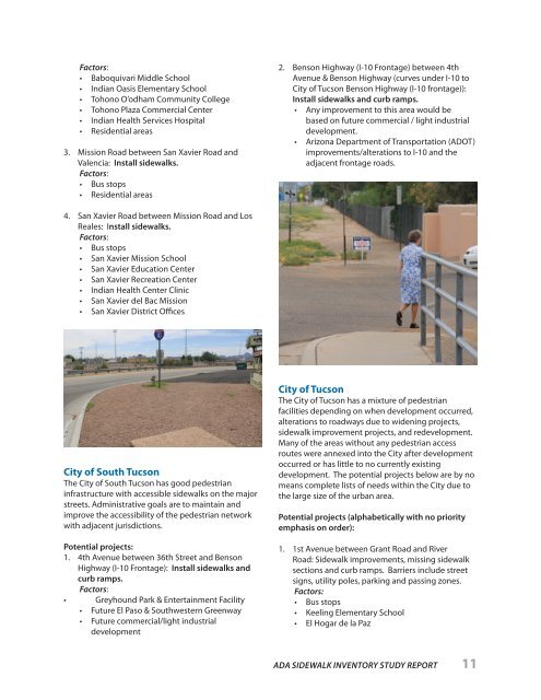 2012 Sidewalk Inventory Report - Pima Association of Governments
