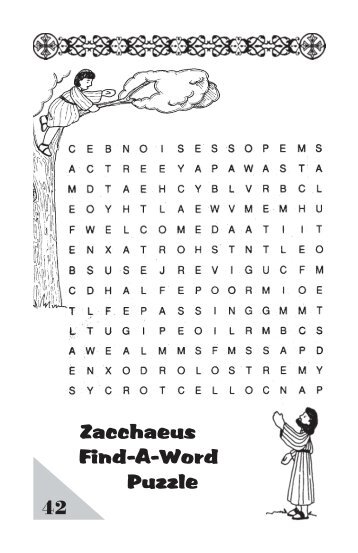 Zacchaeus Find-A-Word Puzzle