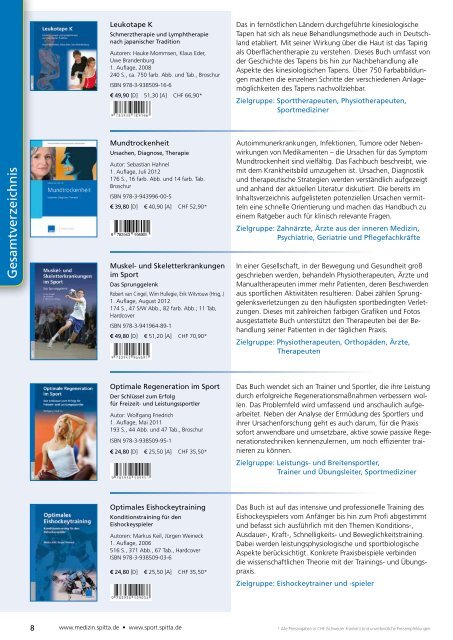 Verlagsverzeichnis (pdf) - Spitta Medizin