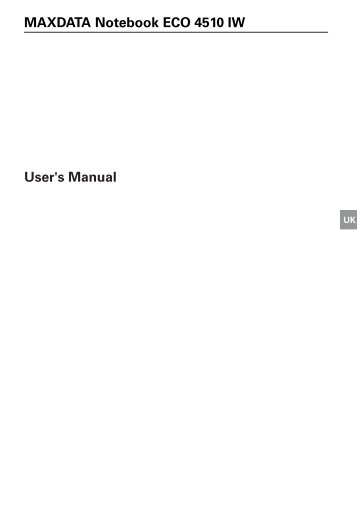 MAXDATA Notebook ECO 4510 IW User's Manual