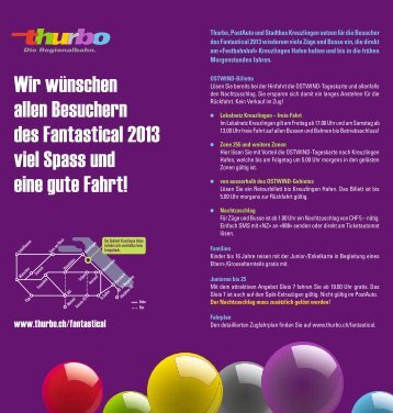 Thurbo Fahrplan zum Fantastical 2013