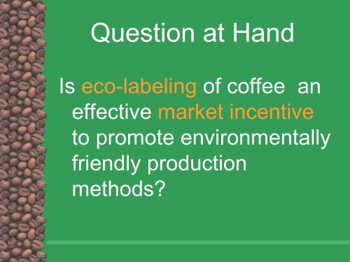 Coffee Eco-labeling: