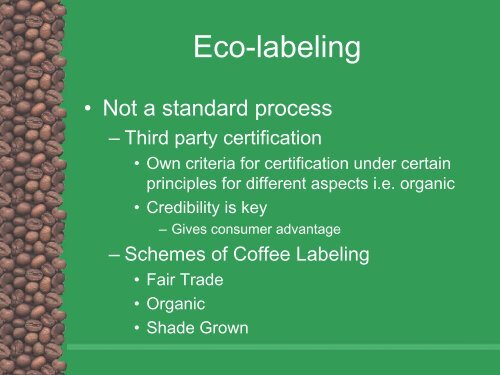 Coffee Eco-labeling: