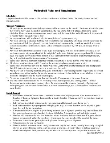 Volleyball Rules and Regulations