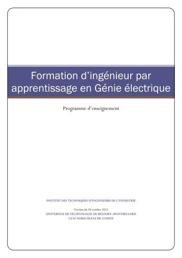 Formation d'ingénieur par apprentissage en Génie électrique - Utbm