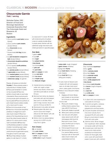 CLASSICAL V. MODERN choucroute garnie recipe