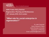 What role for social enterprise in regeneration? - Department of ...