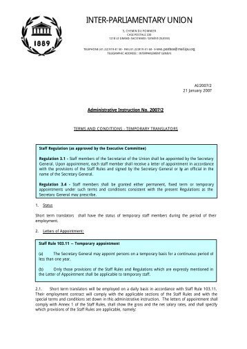 Terms and conditions of temporary employment of translators - Inter ...