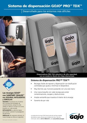 Sistema de dispensaciÃƒÂ³n GOJOÃ‚Â® PROÃ¢Â„Â¢ TDX - GOJO Industries, Inc.