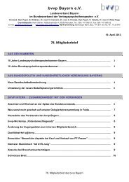 Mitgliederbrief vom 19. April 2013 - BVVP