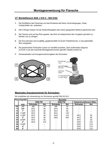 Montageanweisung für Flansche