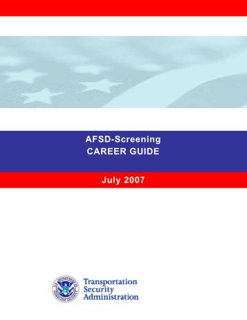 (AFSD) for Screening - Transportation Security Administration